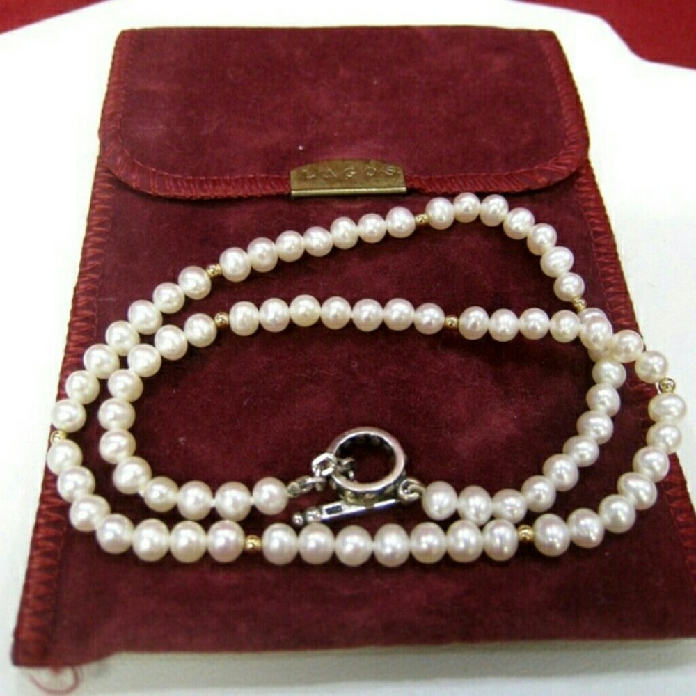 Lagos Caviar Pearl 18k Gold Beads Necklace